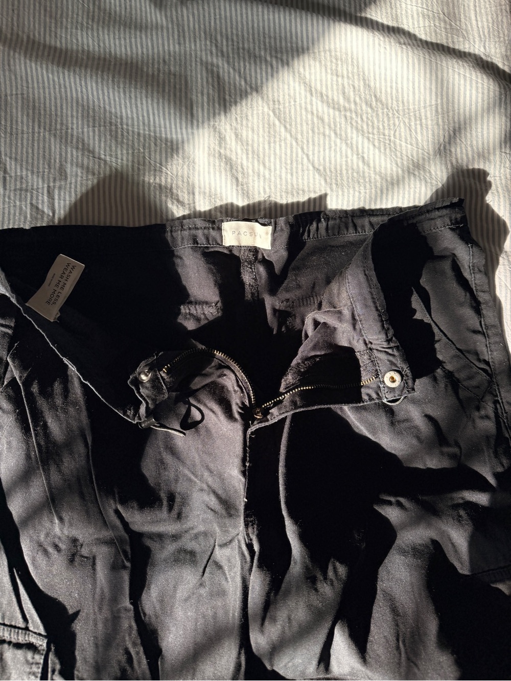 PacSun Black Cargo Pants with Zip Fly